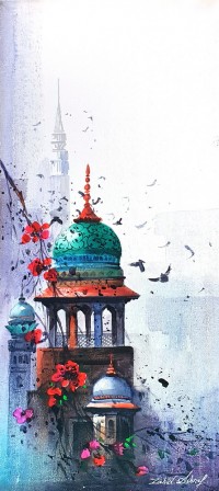 Zahid Ashraf, 12 x 24 inch, Acrylic on Canvas, Cityscape Painting, AC-ZHA-081